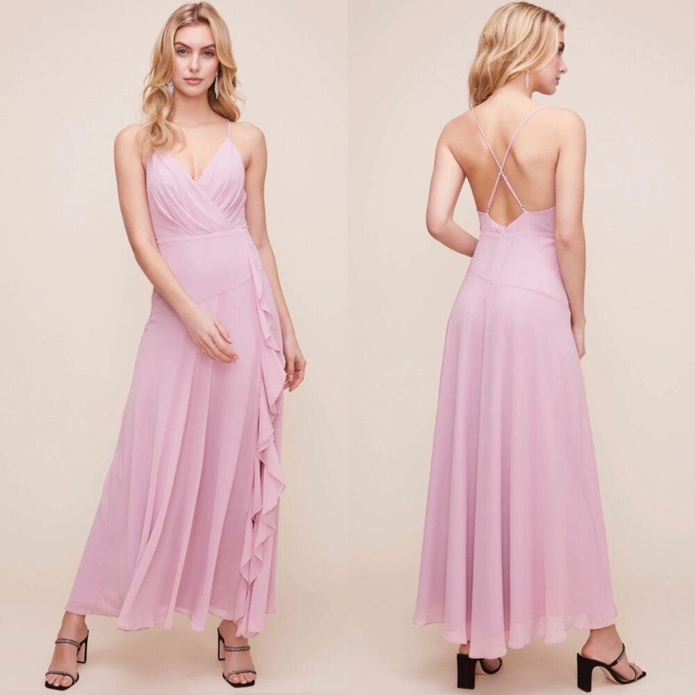 ASTR the Label Holland Ruffle Detail Maxi Dress in Lilac, XS
